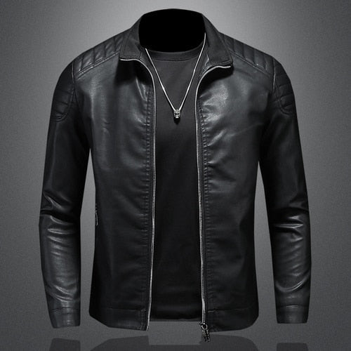 Veste en Cuir pour Homme Unie