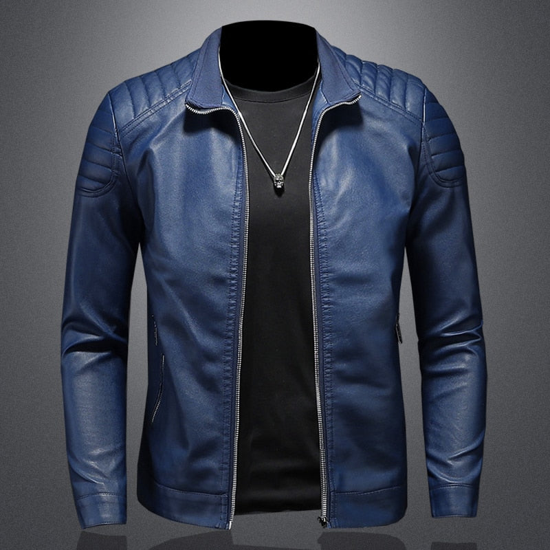 Veste en Cuir pour Homme Unie